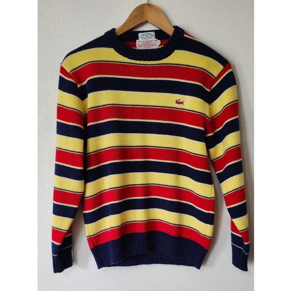 Vintage 80s Izod Lacoste Striped Sweater Youth 20 Fits Womens S M Mens XS